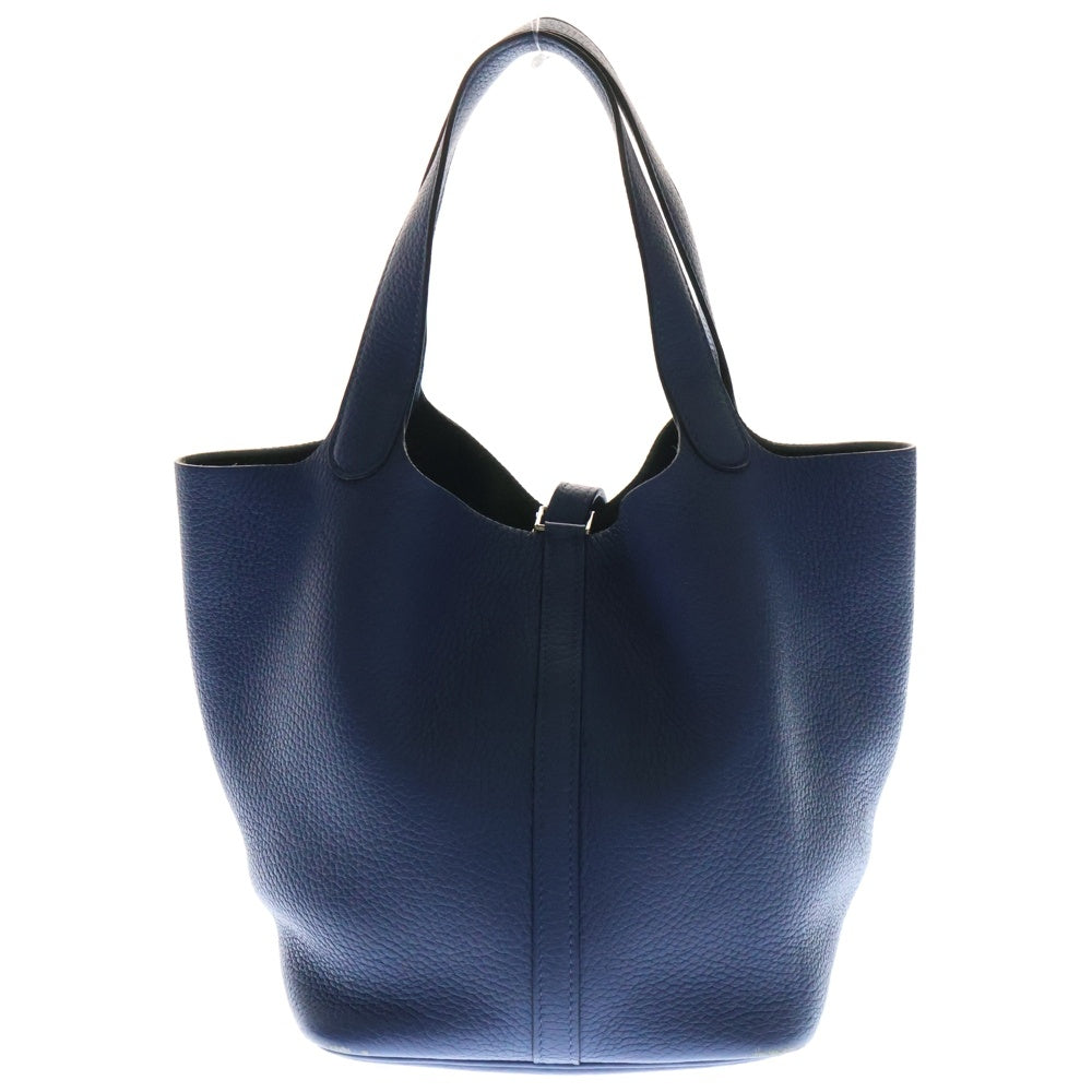 HERMES(エルメス) ピコタンロックMM ブルー系 トリヨン シルバー金具 C刻印 ハンドバッグ