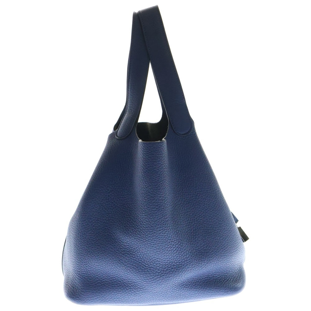 HERMES(エルメス) ピコタンロックMM ブルー系 トリヨン シルバー金具 C刻印 ハンドバッグ