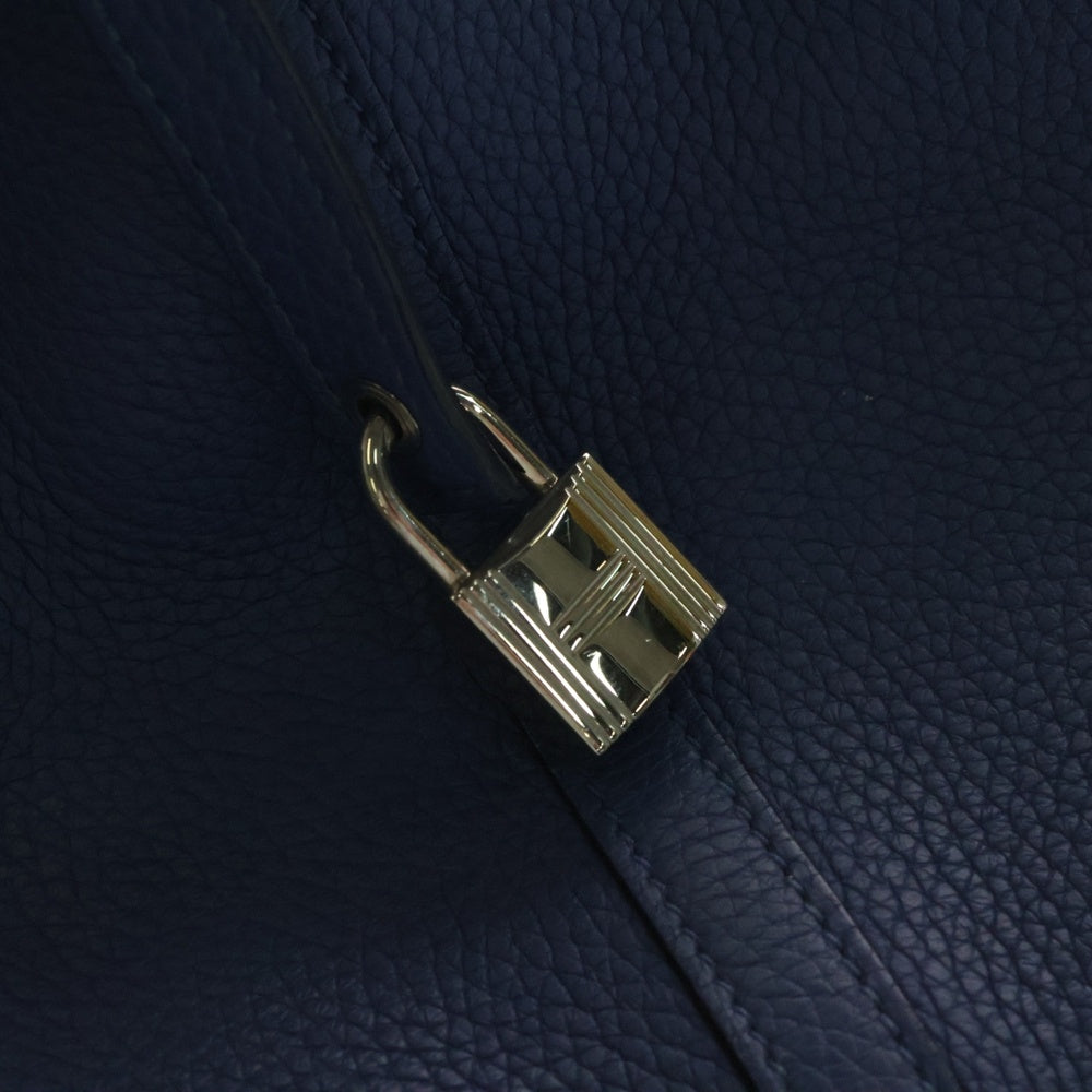 HERMES(エルメス) ピコタンロックMM ブルー系 トリヨン シルバー金具 C刻印 ハンドバッグ