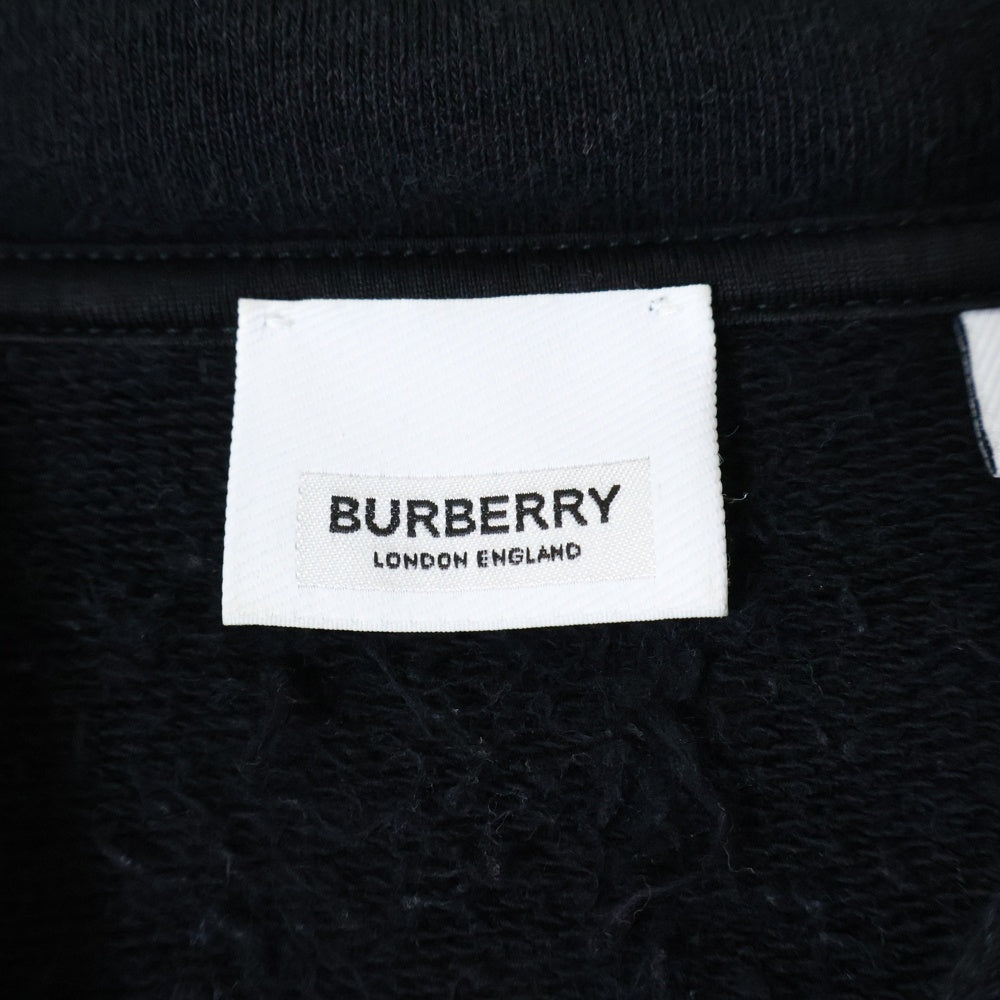BURBERRY(バーバリー) ロゴ フーデッドコットン長袖パーカー ブラック 8011652