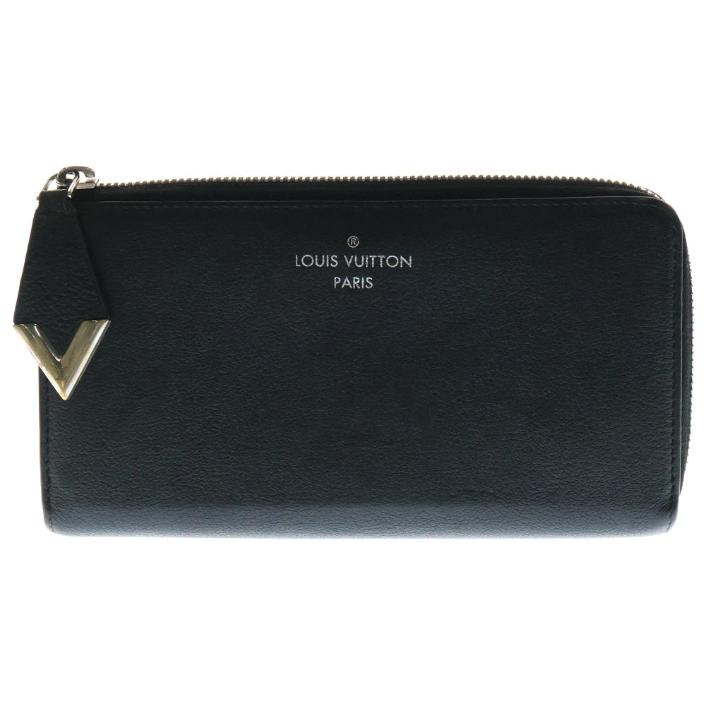 LOUIS VUITTON(ルイヴィトン) ヴォーカシミール ポルトフォイユ ロングウォレット 長財布 カードケース ブラック シルバー金具 レザー M60146