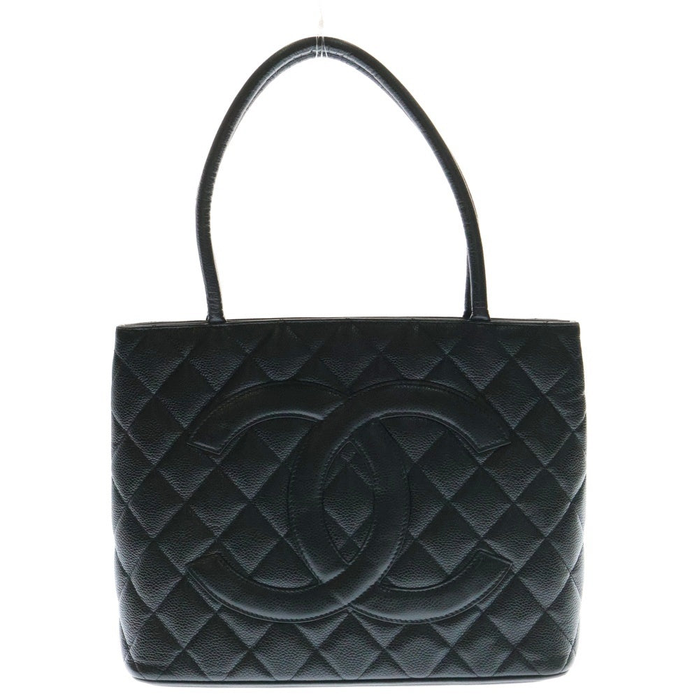 CHANEL(シャネル) 復刻トート ココマーク ブラック キャビアスキン ゴールド金具 ハンドバッグ