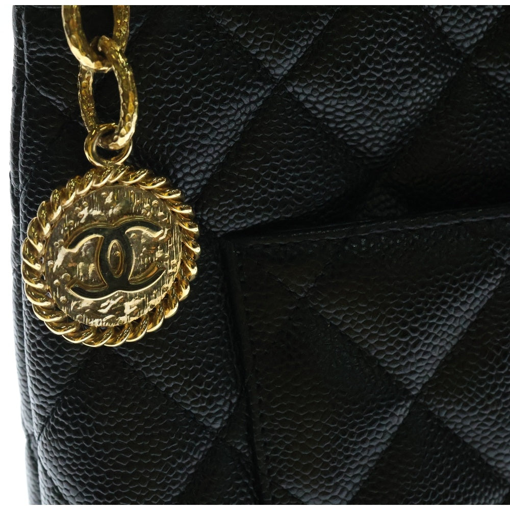 CHANEL(シャネル) 復刻トート ココマーク ブラック キャビアスキン ゴールド金具 ハンドバッグ