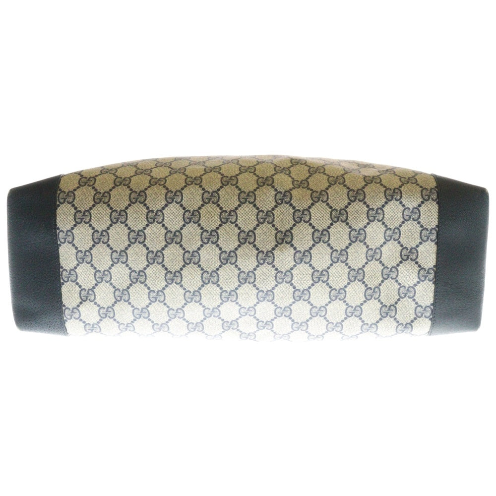 GUCCI(グッチ) GGスプリーム トートバッグ ハンドバッグ ネイビー ゴールド金具 PVC×レザー