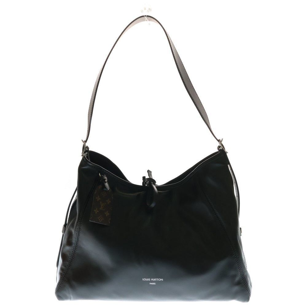 LOUIS VUITTON(ルイヴィトン) キャリオールBB LV バイブ モノグラム ラムスキン レザー ショルダーバッグ シルバー金具 ブラック/ブラウン M25143