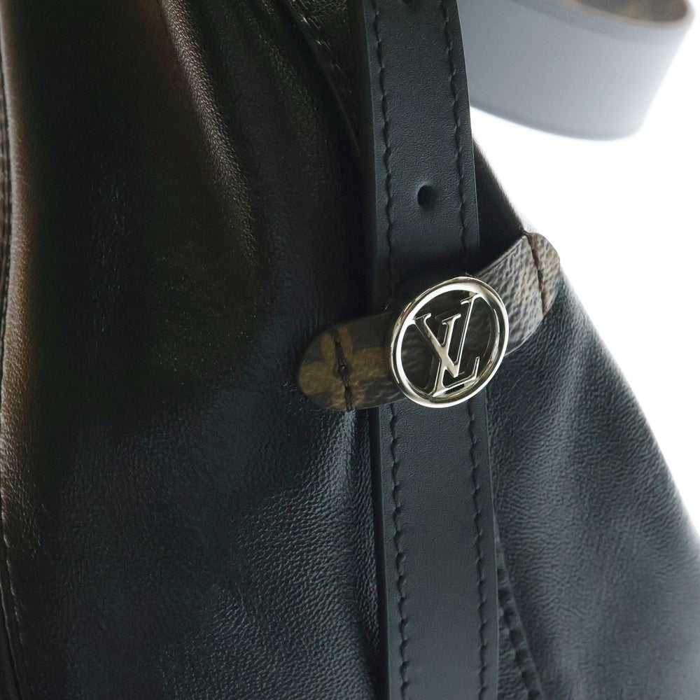 LOUIS VUITTON(ルイヴィトン) キャリオールBB LV バイブ モノグラム ラムスキン レザー ショルダーバッグ シルバー金具 ブラック/ブラウン M25143
