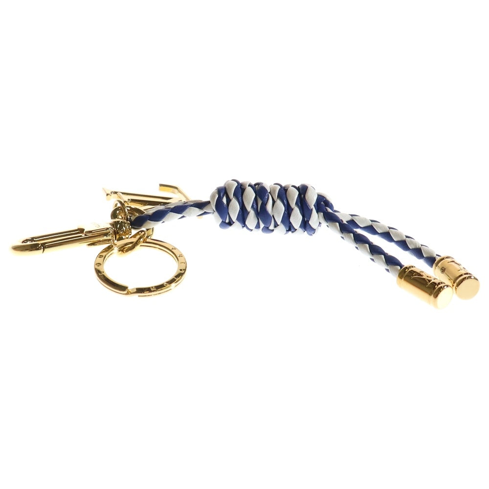LOUIS VUITTON(ルイヴィトン) ノーティカル ノット モノグラム ロゴプレート レザー バッグチャーム アクセサリー ブルー/ゴールド M01816