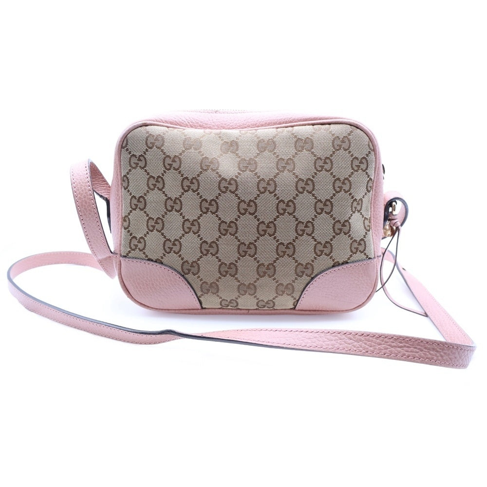 GUCCI(グッチ) GGキャンバス ショルダーバッグ ベージュ×ピンク ゴールド金具 キャンバス×レザー 449413
