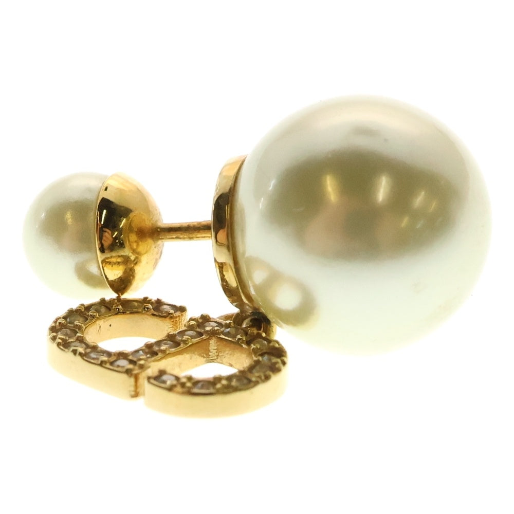 DIOR(ディオール) DIOR Tribals CDロゴ トライバル フェイクパールピアス イヤーアクセサリー GP ホワイト ゴールド金具