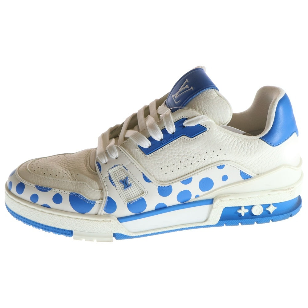 LOUIS VUITTON(ルイヴィトン) ×草間彌生 YK LVトレイナー インフィニティドット レザー レースアップ ローカットシューズ スニーカー ホワイト/ブルー 1ABD1G