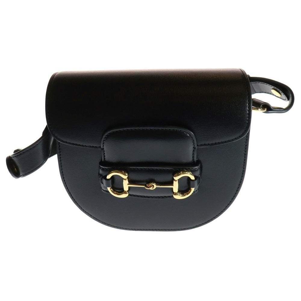 GUCCI(グッチ) ホースビット1955 ミニ ショルダーバッグ ブラック レザー ハンドバッグ 760191