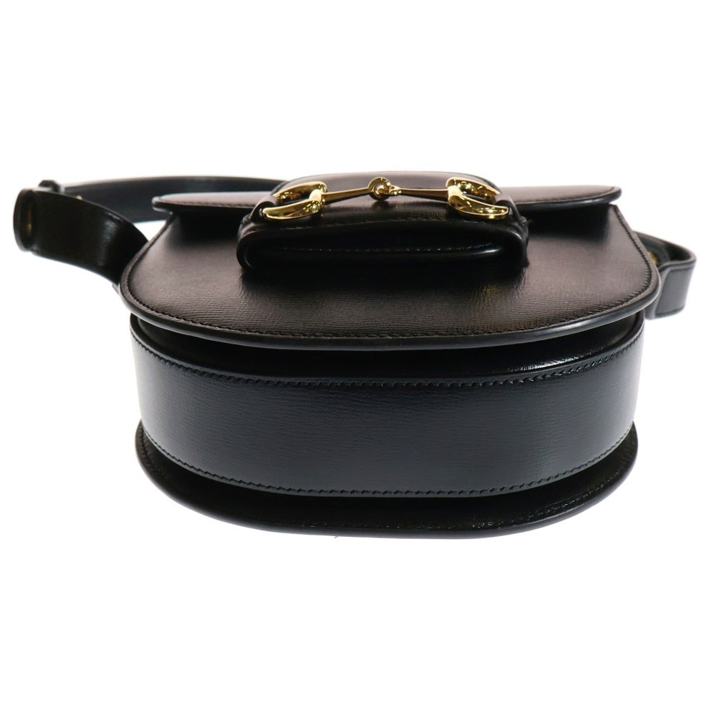 GUCCI(グッチ) ホースビット1955 ミニ ショルダーバッグ ブラック レザー ハンドバッグ 760191