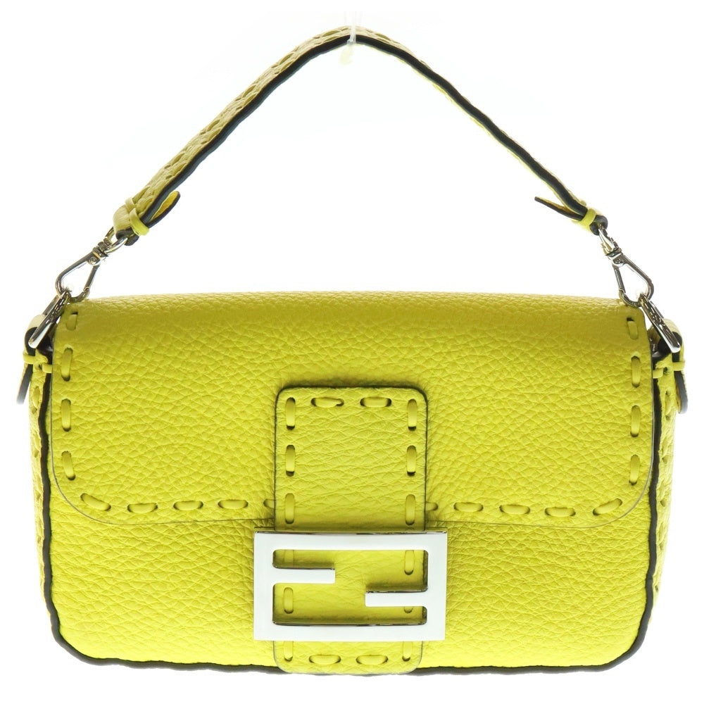 FENDI(フェンディ) バゲット ミニ セレリア イエロー レザー ショルダーバッグ ハンドバッグ 8BS017