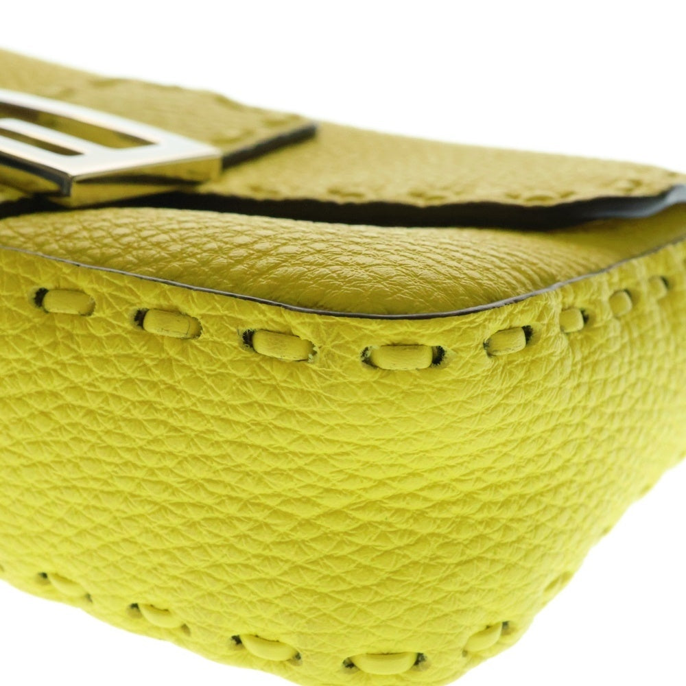 FENDI(フェンディ) バゲット ミニ セレリア イエロー レザー ショルダーバッグ ハンドバッグ 8BS017