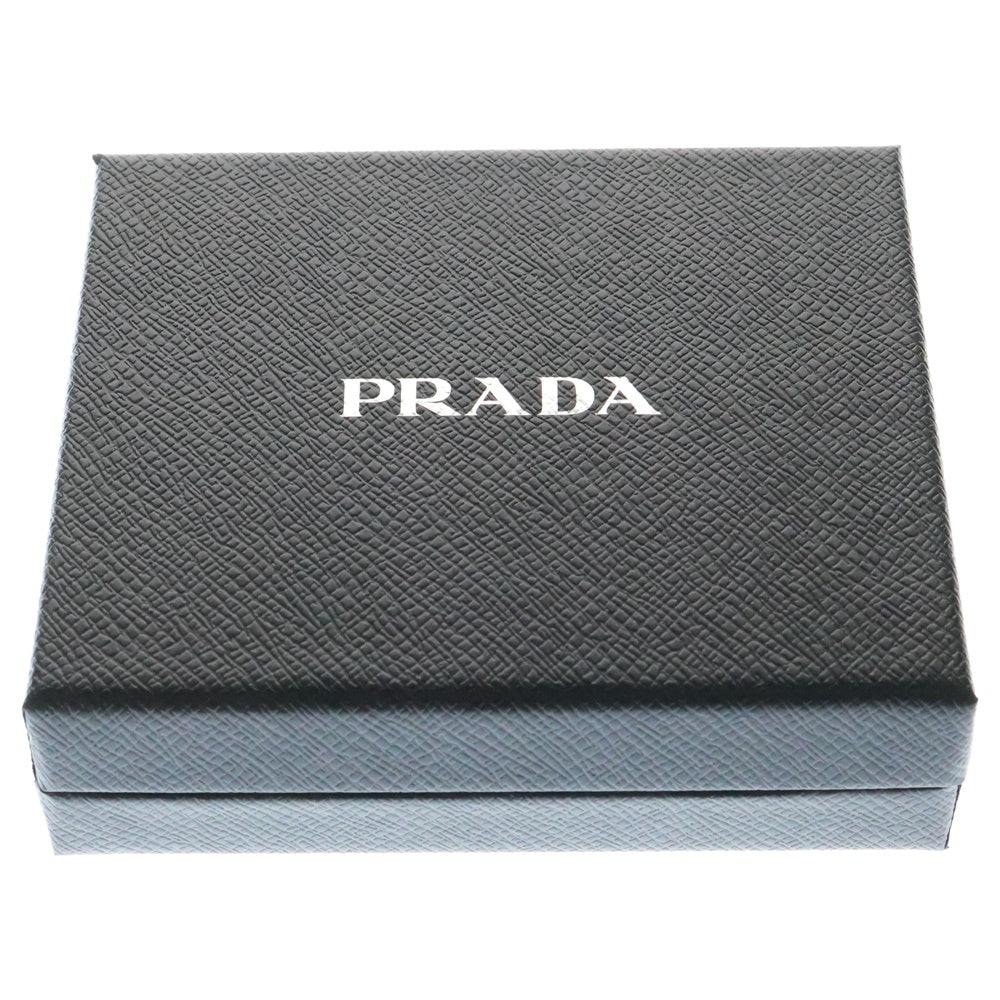 PRADA(プラダ) サフィアーノ 二つ折り財布 コンパクトウォレット ブラック レザー トライアングルロゴ 2MO738