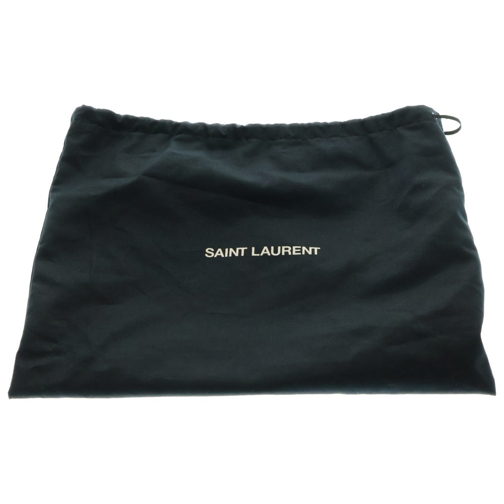 YVES SAINT LAURENT(イヴサンローラン) ハートスタッズ ショルダーバッグ ブラック シルバー金具 フリンジ レザー