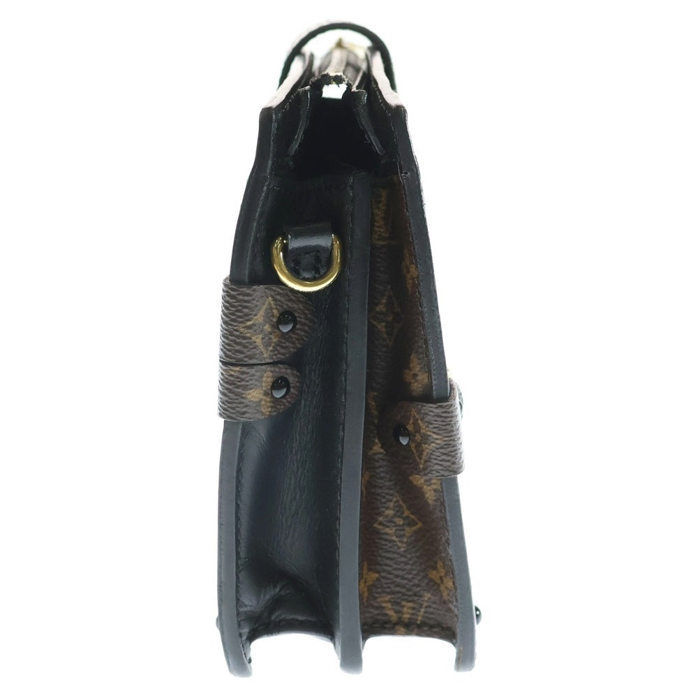 LOUIS VUITTON(ルイヴィトン) トランク クラッチ モノグラム リバース PVC レザー 2WAY クラッチ チェーンショルダーバッグ ゴールド金具 ブラウン/ブラック M43596