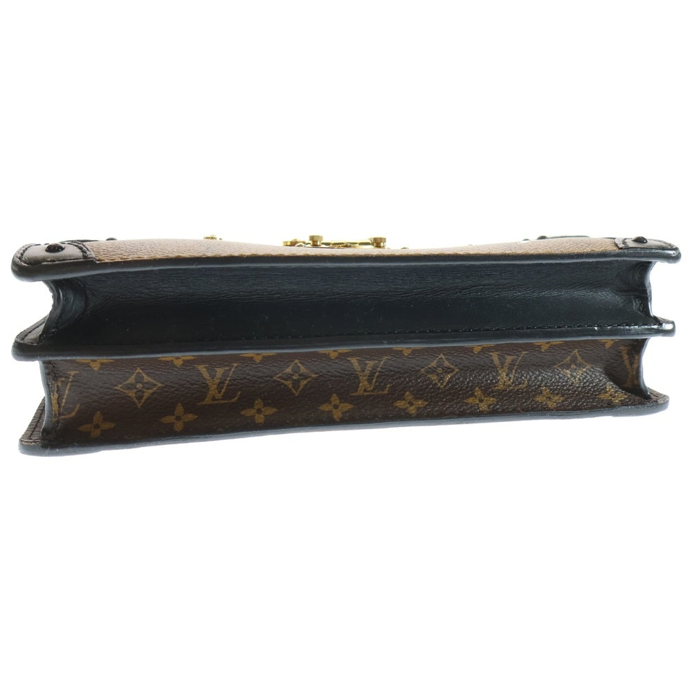 LOUIS VUITTON(ルイヴィトン) トランク クラッチ モノグラム リバース PVC レザー 2WAY クラッチ チェーンショルダーバッグ ゴールド金具 ブラウン/ブラック M43596