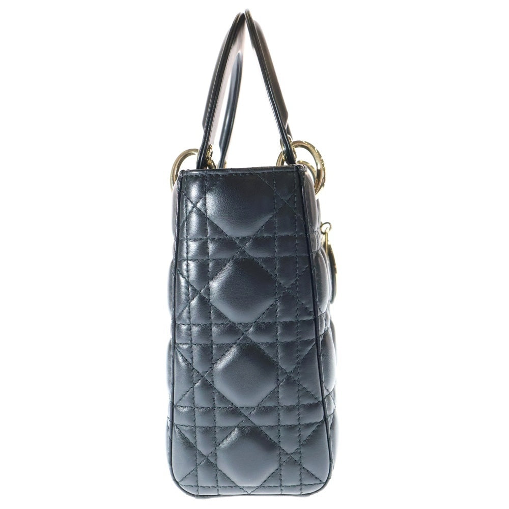 Christian Dior(クリスチャンディオール) LADY DIOR My ABCDior マイレディディオール スモール 2WAY レザーハンドバッグ ショルダーバッグ ブラック レディース