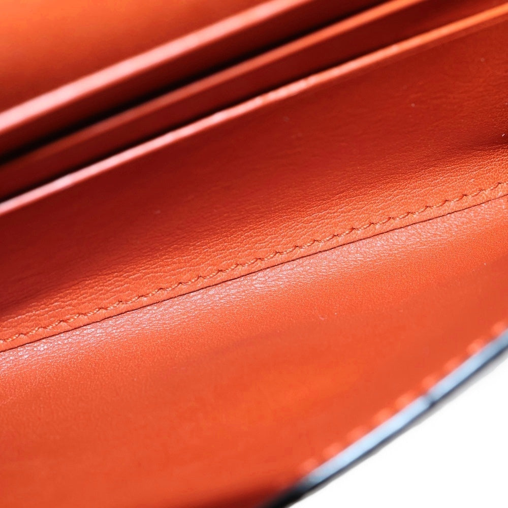 LOEWE(ロエベ) アナグラム トライフォールド チェーンレザーコインケース 財布 オレンジ