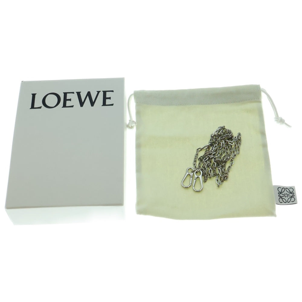 LOEWE(ロエベ) アナグラム トライフォールド チェーンレザーコインケース 財布 オレンジ