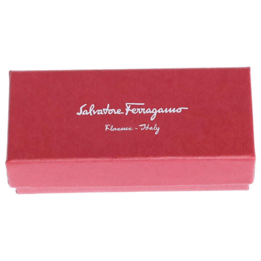 Salvatore Ferragamo(サルヴァトーレ フェラガモ) ロゴプレート リボン バレッタ ヘアアクセサリー ゴールド金具 ピンク レディース