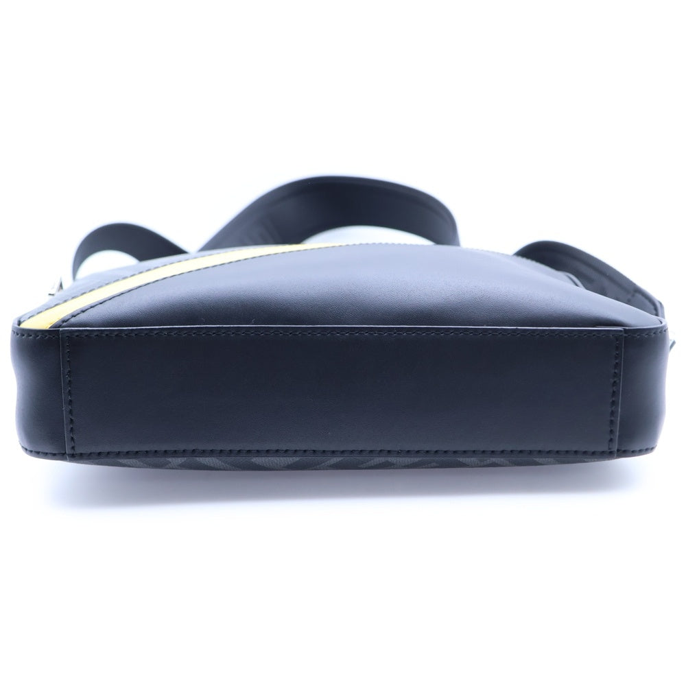 FENDI(フェンディ) ダイアゴナル カメラバッグ ショルダーバッグ ブラック×グレー シルバー金具 PVC×レザー 7M0286