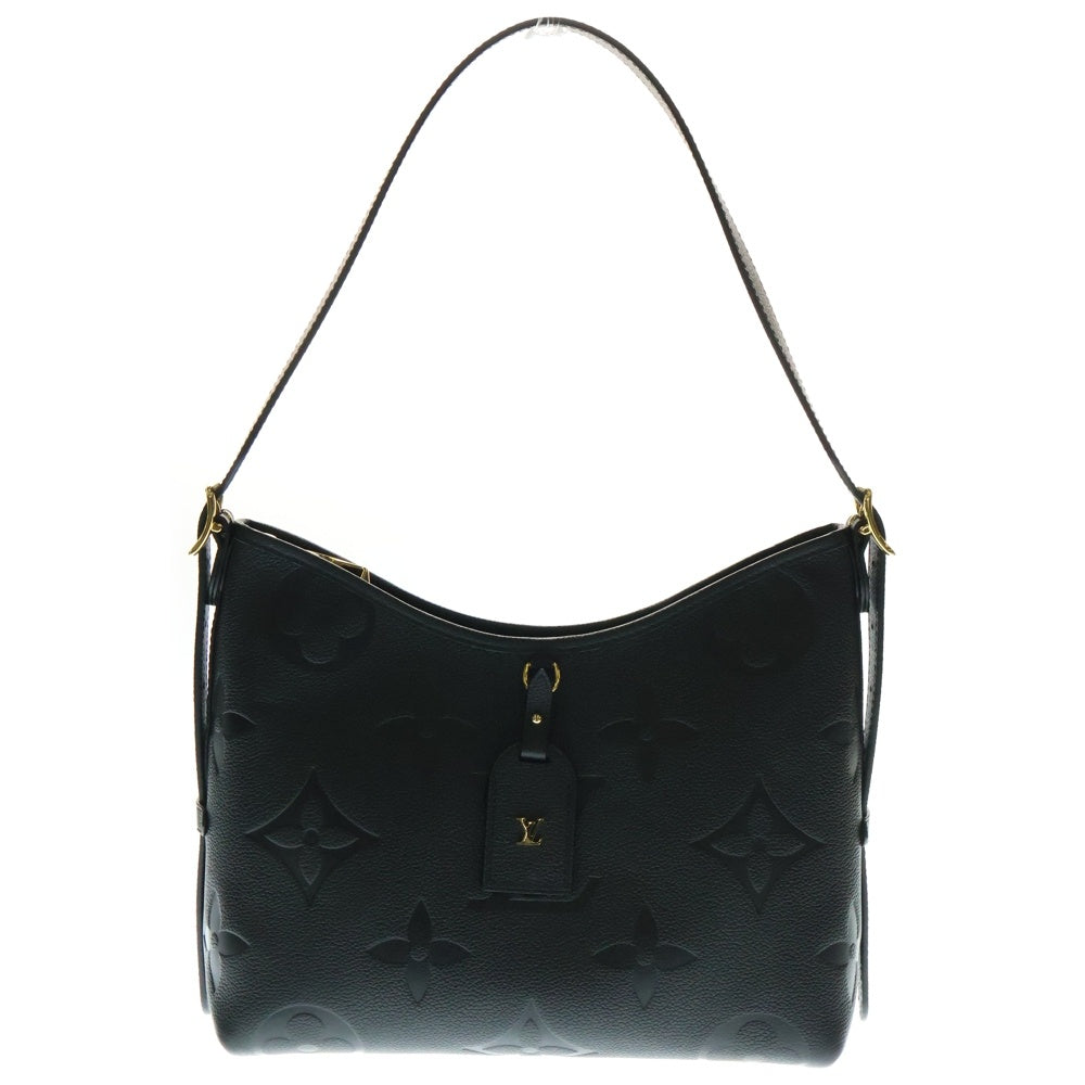 LOUIS VUITTON(ルイヴィトン) キャリオールジップNM モノグラム アンプラント ノワール エンボスレザー ショルダーバッグ ゴールド金具 ブラック M46288