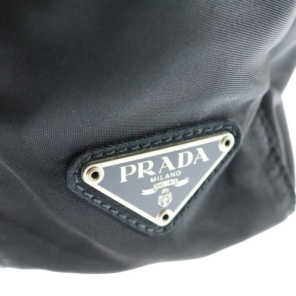 PRADA(プラダ) テスート ハンドバッグ ショルダーバッグ ブラック シルバー金具 ロゴ三角プレート ナイロン