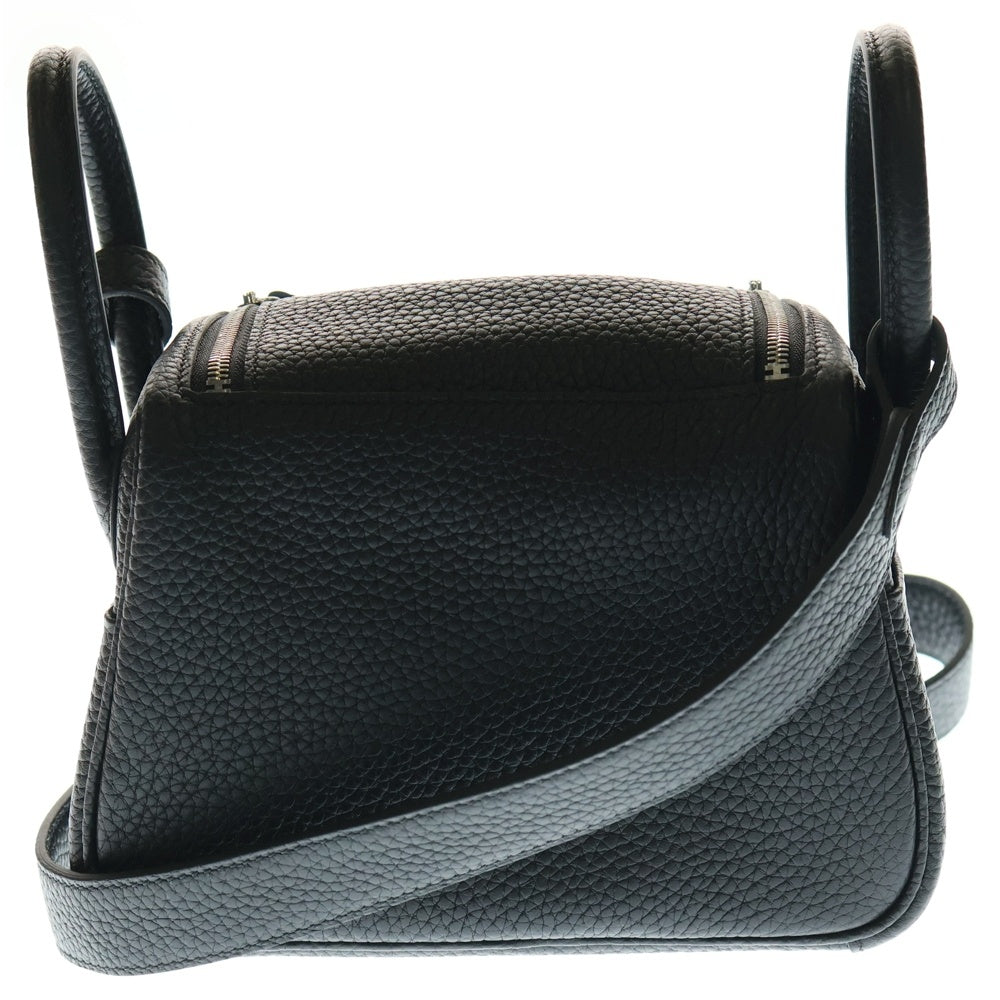 HERMES(エルメス) リンディ ミニ20 トリヨンクレマンス 2WAY レザーハンドバッグ ワンショルダーバッグ ブラック SV金具 K刻印