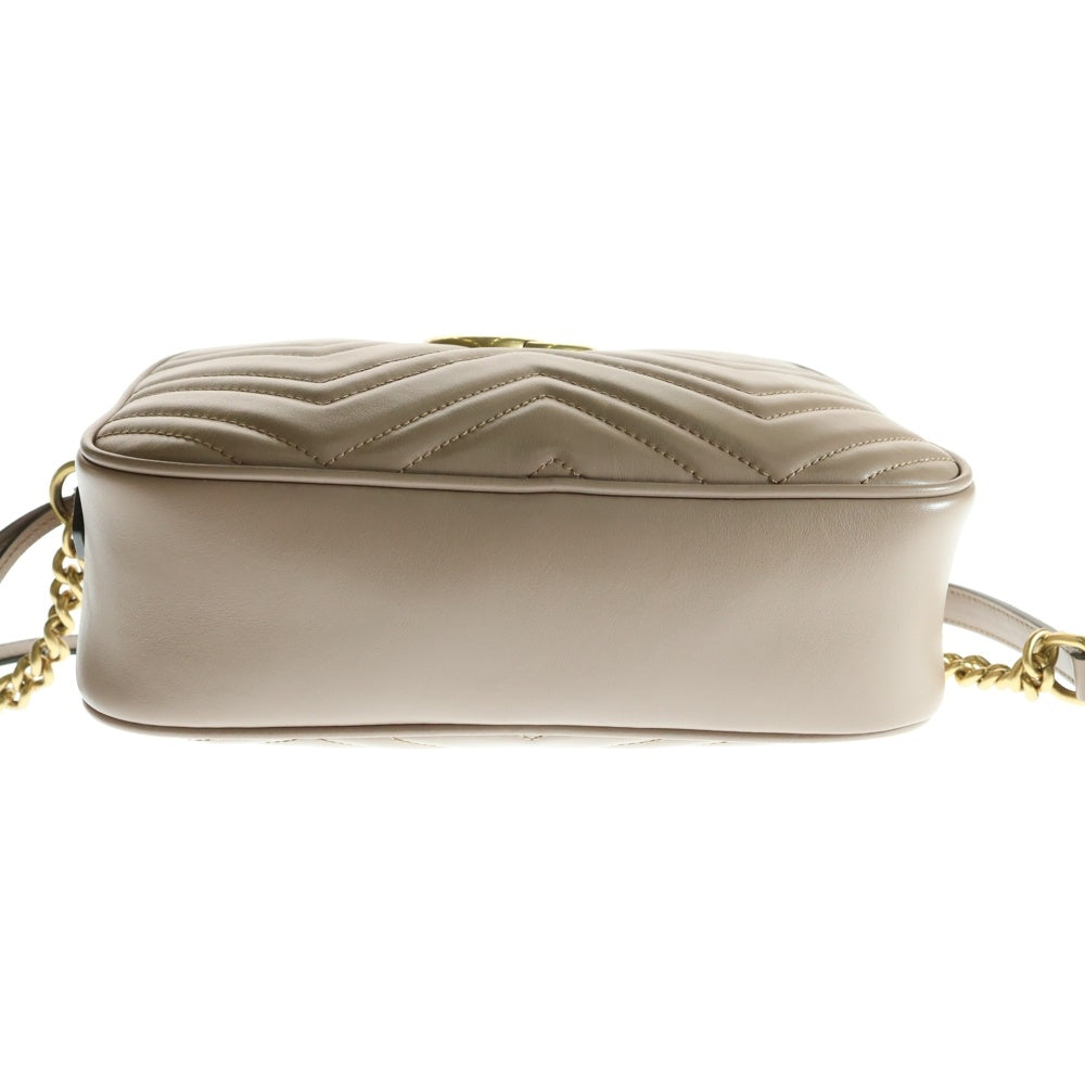 GUCCI(グッチ) GGマーモント チェーンショルダーバッグ ミニバッグ ピンクベージュ ゴールド金具 レザー 447632