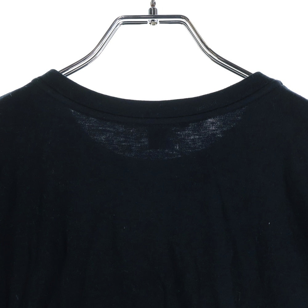 LOUIS VUITTON(ルイヴィトン) 08SS ロゴ刺繍 ボーダープリント ショルダーボタンデザイン クルーネック 半袖Tシャツ カットソー ブラック レディース RW081W WMTS09JBC