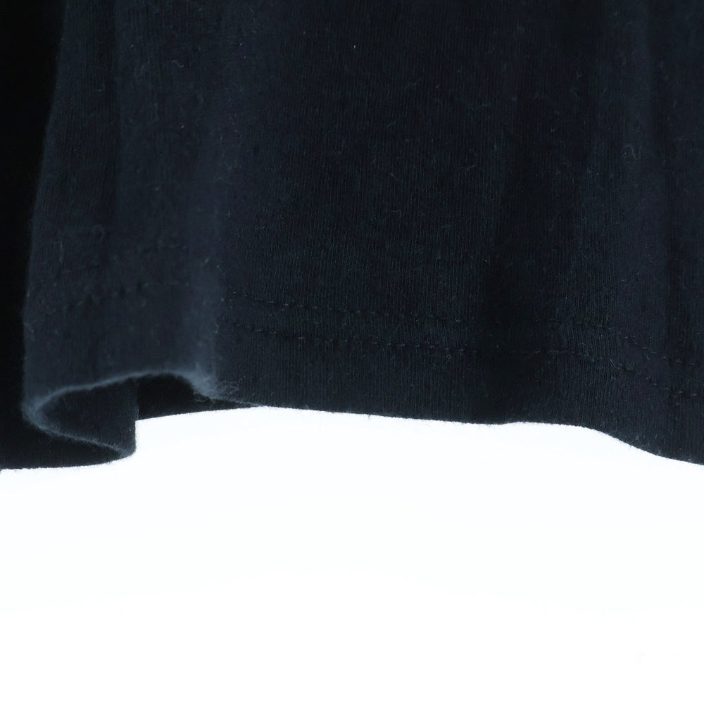 LOUIS VUITTON(ルイヴィトン) 08SS ロゴ刺繍 ボーダープリント ショルダーボタンデザイン クルーネック 半袖Tシャツ カットソー ブラック レディース RW081W WMTS09JBC