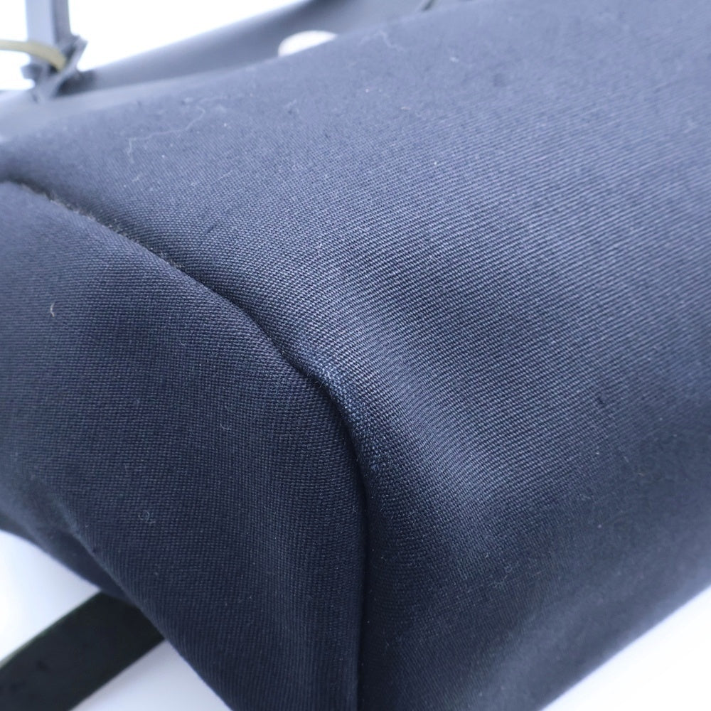 HERMES(エルメス) エールバッグPM ハンドバッグ バックパック リュックサック ブラック トワルアッシュ×ボックスカーフ シルバー金具 □D刻印