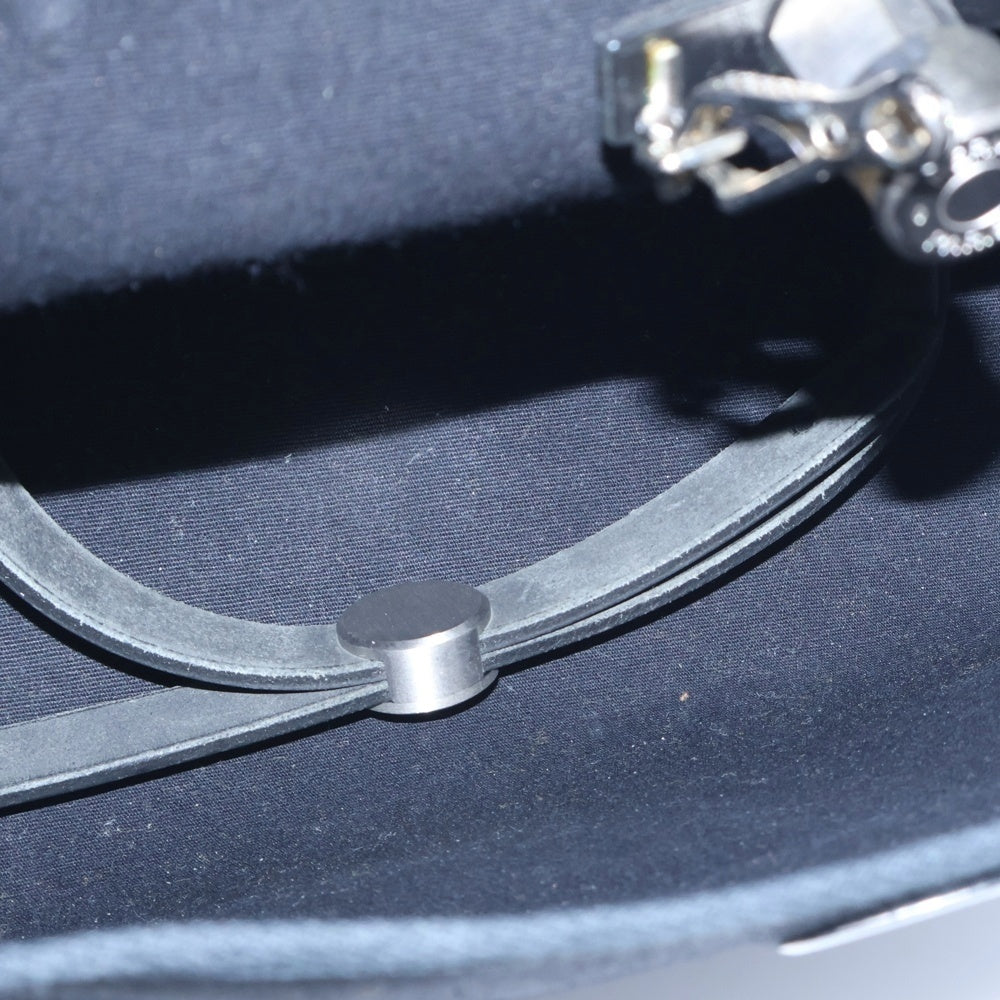 HERMES(エルメス) エールバッグPM ハンドバッグ バックパック リュックサック ブラック トワルアッシュ×ボックスカーフ シルバー金具 □D刻印