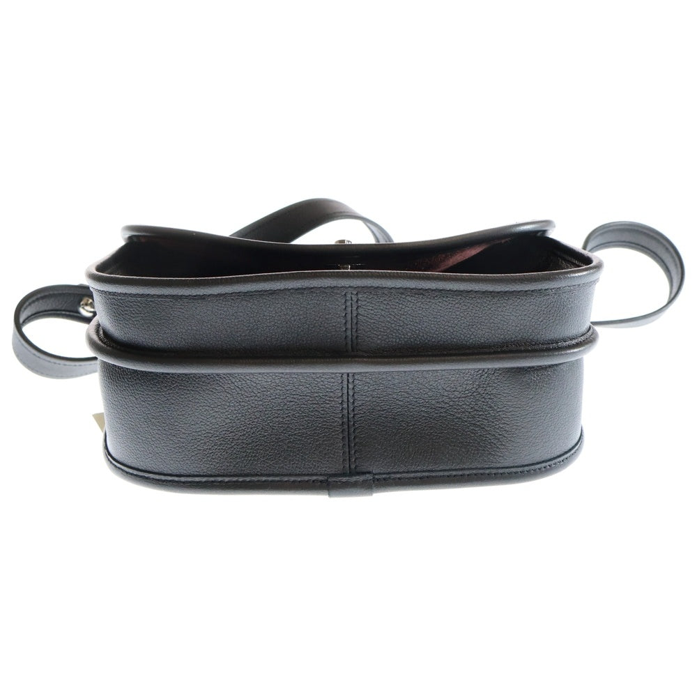 CHANEL(シャネル) ジャングル ストロール マトラッセ ココマーク ターンロック レザー 2WAY チェーン ハンド ショルダーバッグ シルバー金具 ブラック 25番台