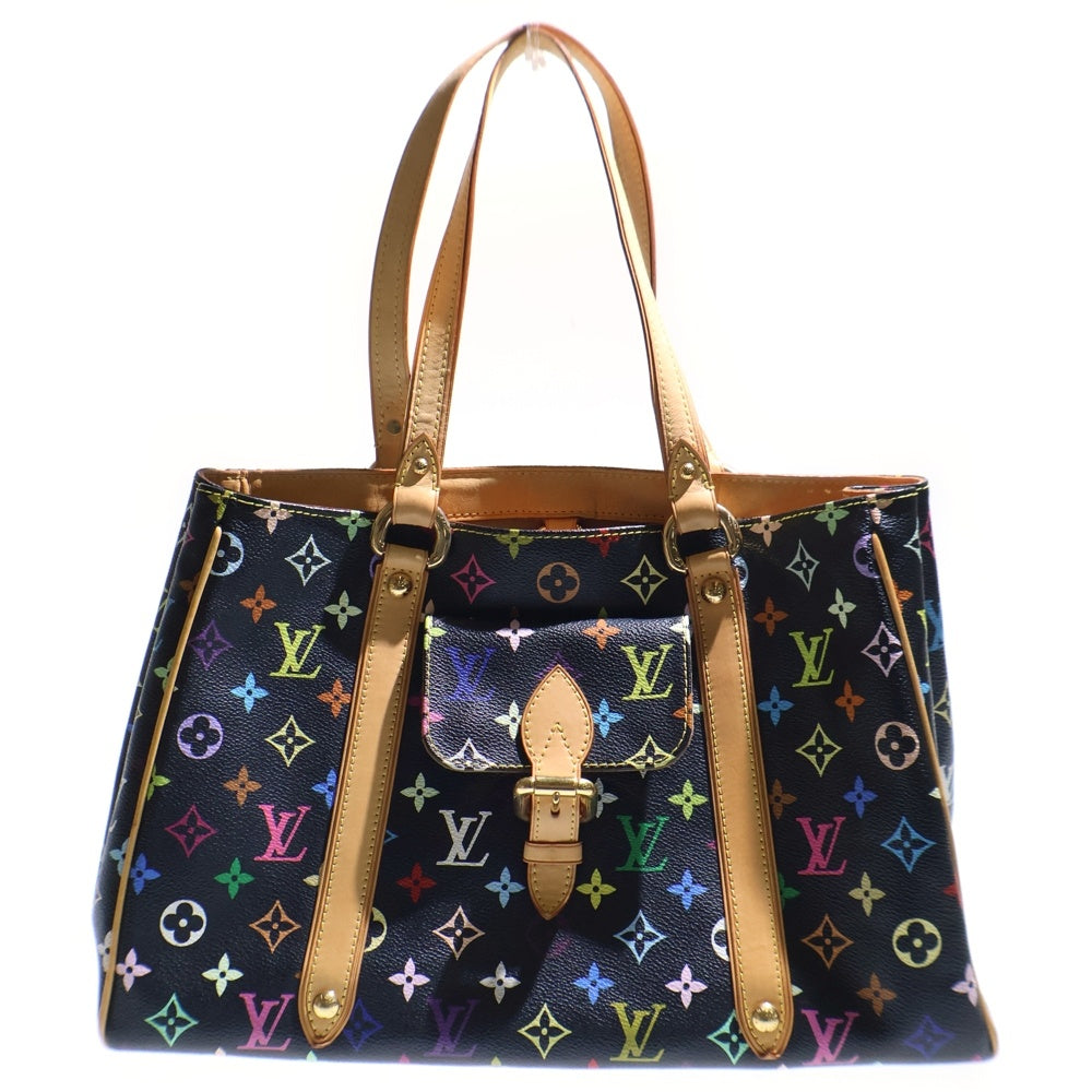 LOUIS VUITTON(ルイヴィトン) モノグラムマルチカラー オーレリアMM ハンドバッグ トートバッグ ブラック レザー×PVC ゴールド金具 M40095