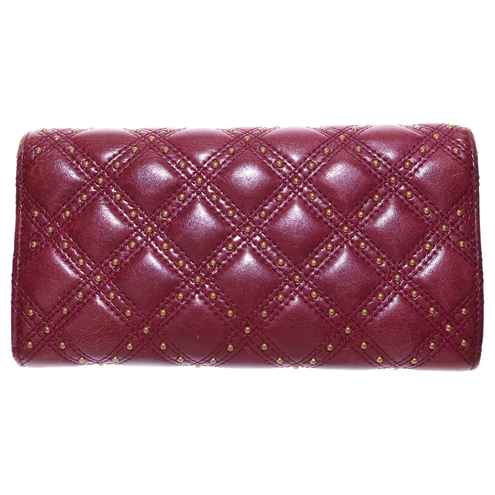 CHANEL(シャネル) スタッズマトラッセ フラップ長財布 ロングウォレット カードケース ワインレッド ゴールド金具 ラムスキン