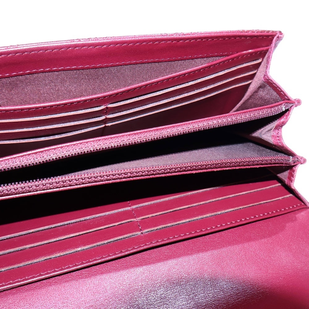 CHANEL(シャネル) スタッズマトラッセ フラップ長財布 ロングウォレット カードケース ワインレッド ゴールド金具 ラムスキン