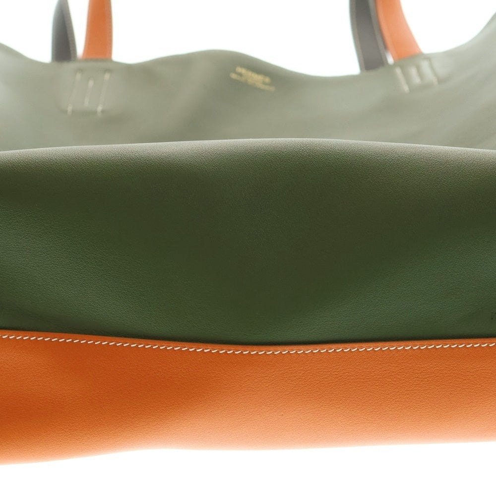 HERMES(エルメス) ドゥブルセンス45 リバーシブルレザートートバッグ マッシュルーム×グリメイヤー/オレンジミニアン×カノピ スイフト マルチカラー K刻印