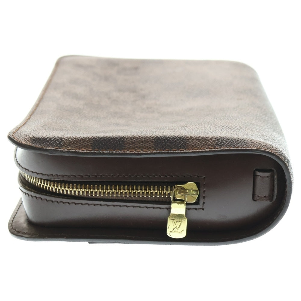 LOUIS VUITTON(ルイヴィトン) サンルイ ダミエ PVC レザー クラッチ セカンドバッグ ゴールド金具 ブラウン N51993