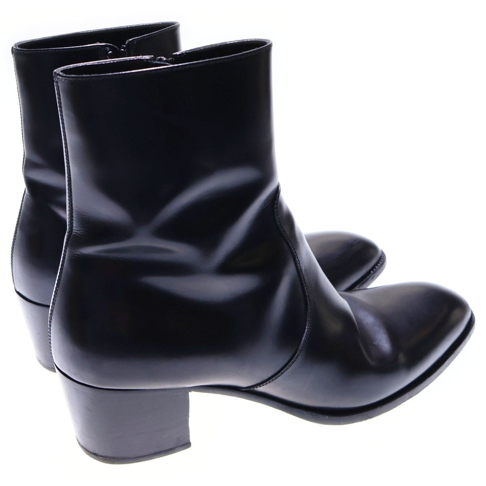 SAINT LAURENT PARIS(サンローランパリ) エディ期 WYATT 60 ワイアット サイドジップ レザー ハイカット シューズ ショートブーツ ブラック 442258