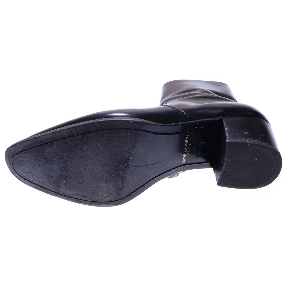 SAINT LAURENT PARIS(サンローランパリ) エディ期 WYATT 60 ワイアット サイドジップ レザー ハイカット シューズ ショートブーツ ブラック 442258