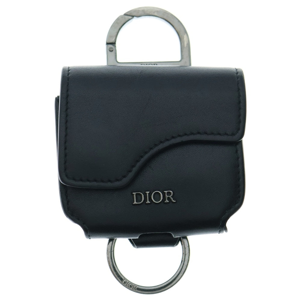DIOR(ディオール) サドル Airpods pro ケース バッグチャーム キーリング ブラック レザー