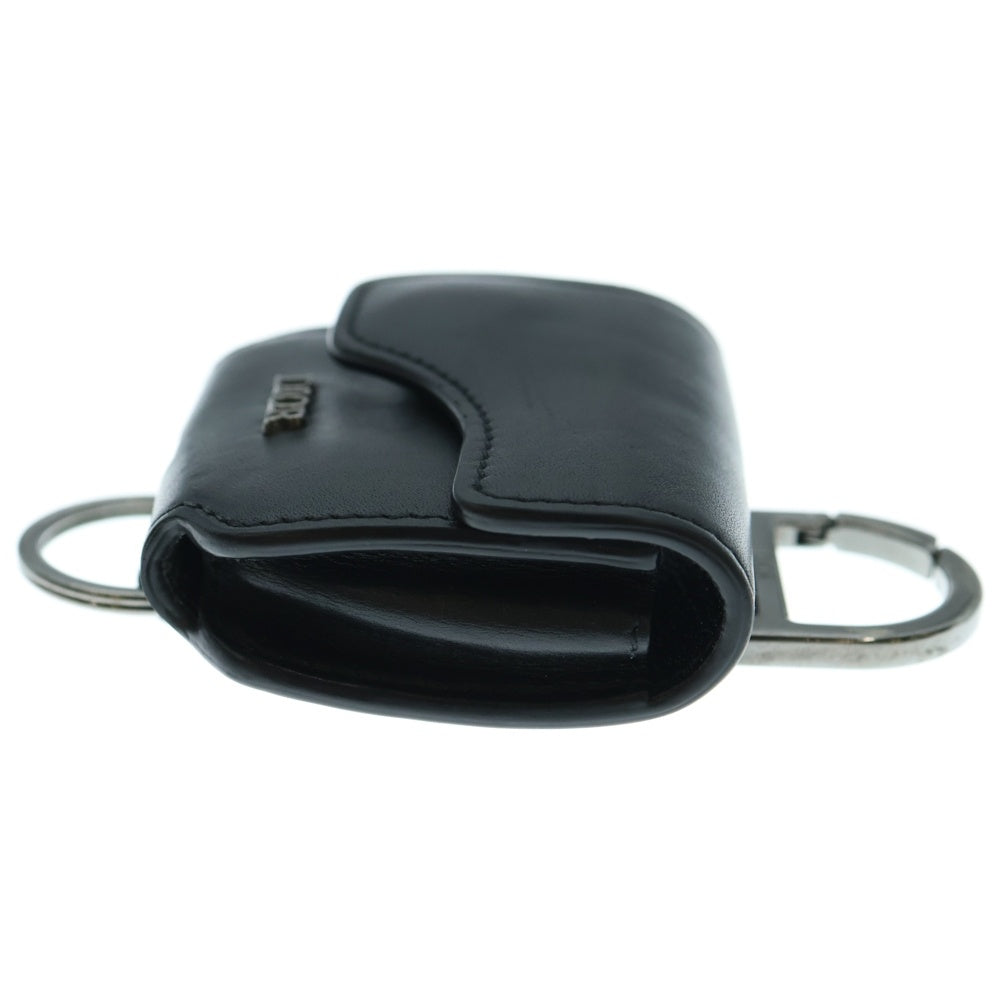 DIOR(ディオール) サドル Airpods pro ケース バッグチャーム キーリング ブラック レザー