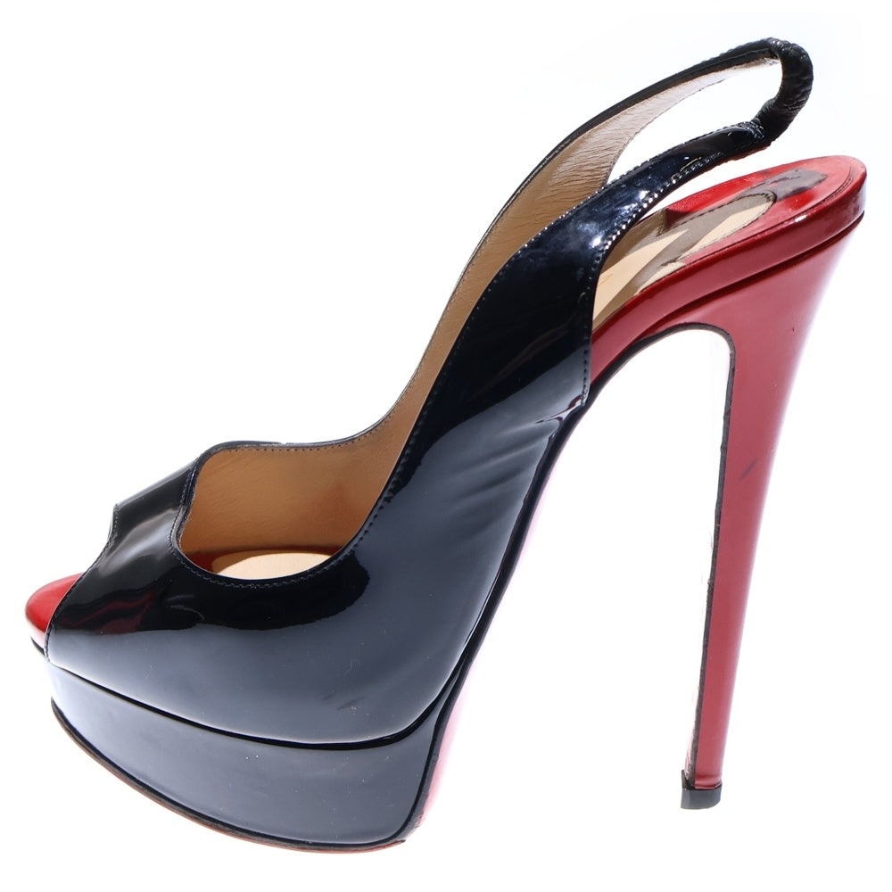 CHRISTIAN LOUBOUTIN(クリスチャンルブタン) サンダルハイヒール ミュール ブラック×レッド パテント 35 1/2
