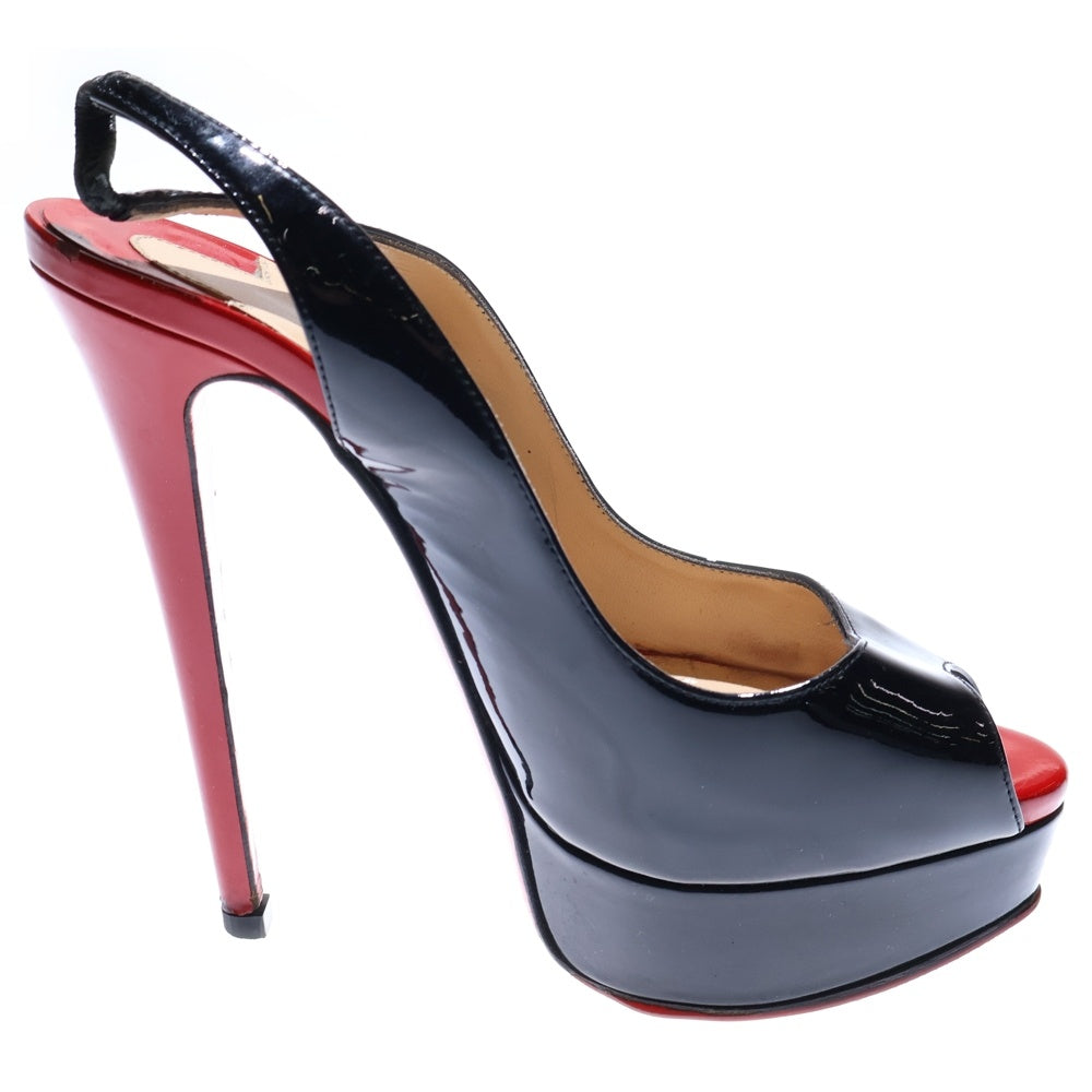 CHRISTIAN LOUBOUTIN(クリスチャンルブタン) サンダルハイヒール ミュール ブラック×レッド パテント 35 1/2