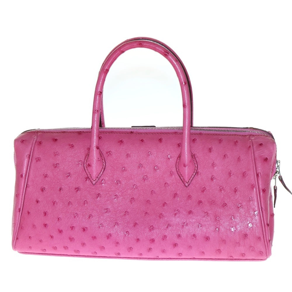 HERMES(エルメス) パリボンベイ27 ハンドバッグ レザー フューシャピンク シルバー金具 □J刻印