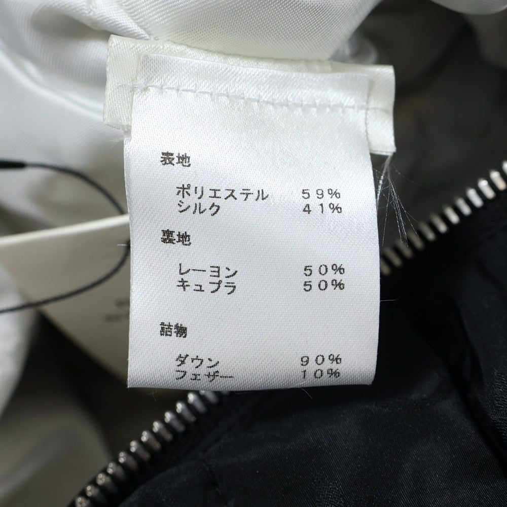 LOUIS VUITTON(ルイヴィトン) モノグラム総柄 ロゴバックル ベルト付き シルク混 ジップアップ ダウン ロング ジャケット コート ブラック レディース FFC018FLX