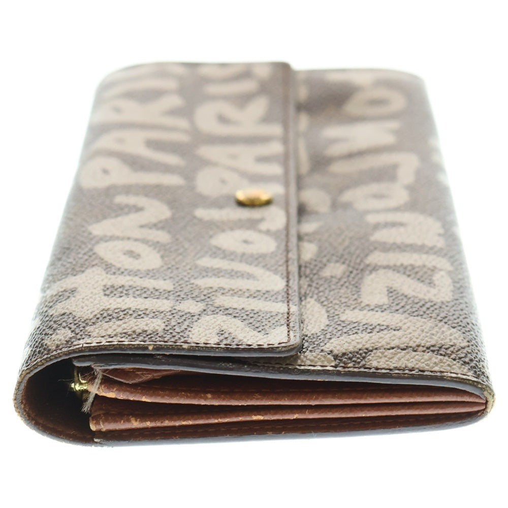 LOUIS VUITTON(ルイヴィトン) モノグラム グラフィティ ポルトフォイユサラ ロングウォレット 長財布 カードケース ブラウン PVC M92189 ゴールド金具